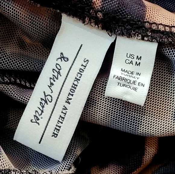 NWOT & OTHER STORIES High Neck Sheer Mesh Leopard Animal Print Top Medium - Picture 7 of 11